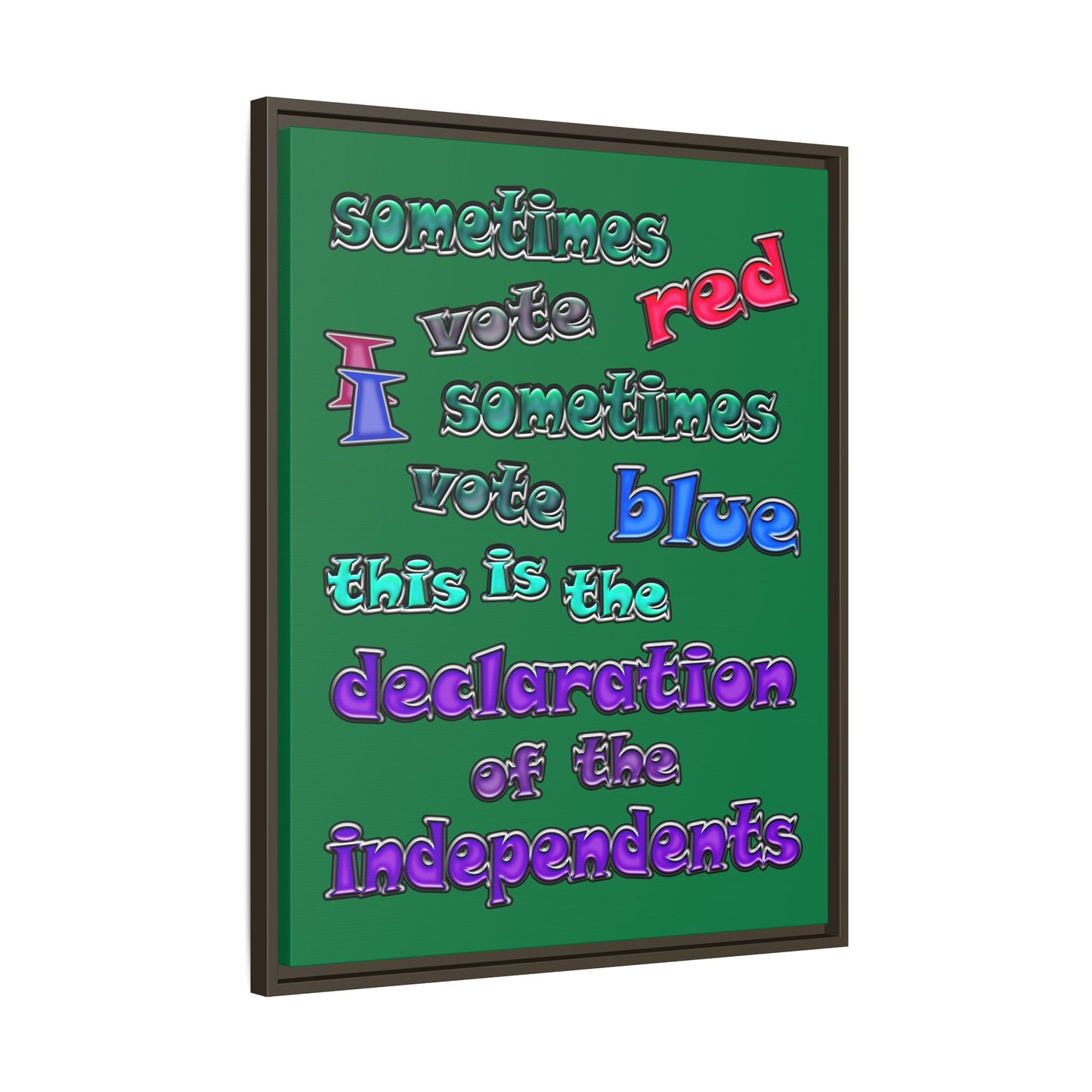 declaration of the independents - framed canvas art (dark green)