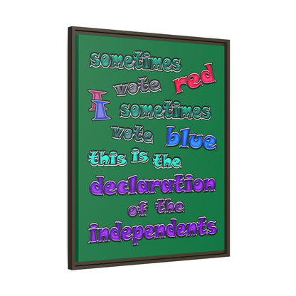 declaration of the independents - framed canvas art (dark green)