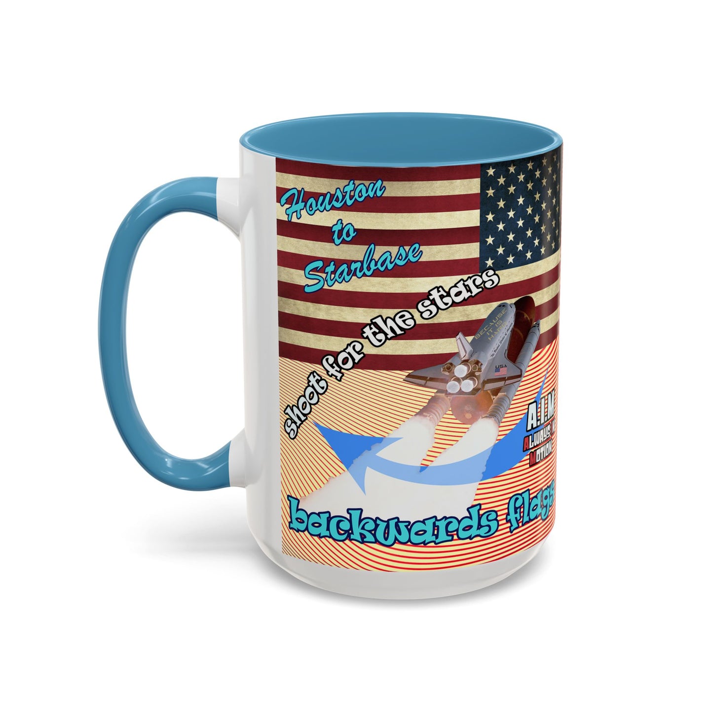 shoot for the stars - Accent Mug (yellow-orange wave)