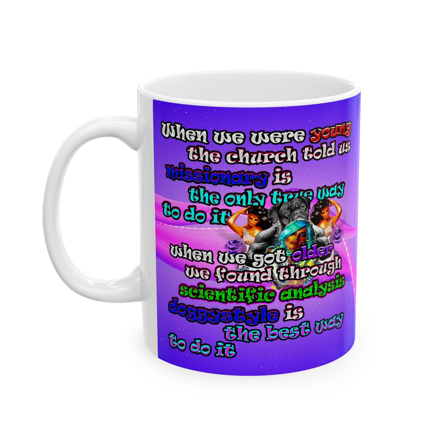 doggystyle - White Mug (purple-pink wave)