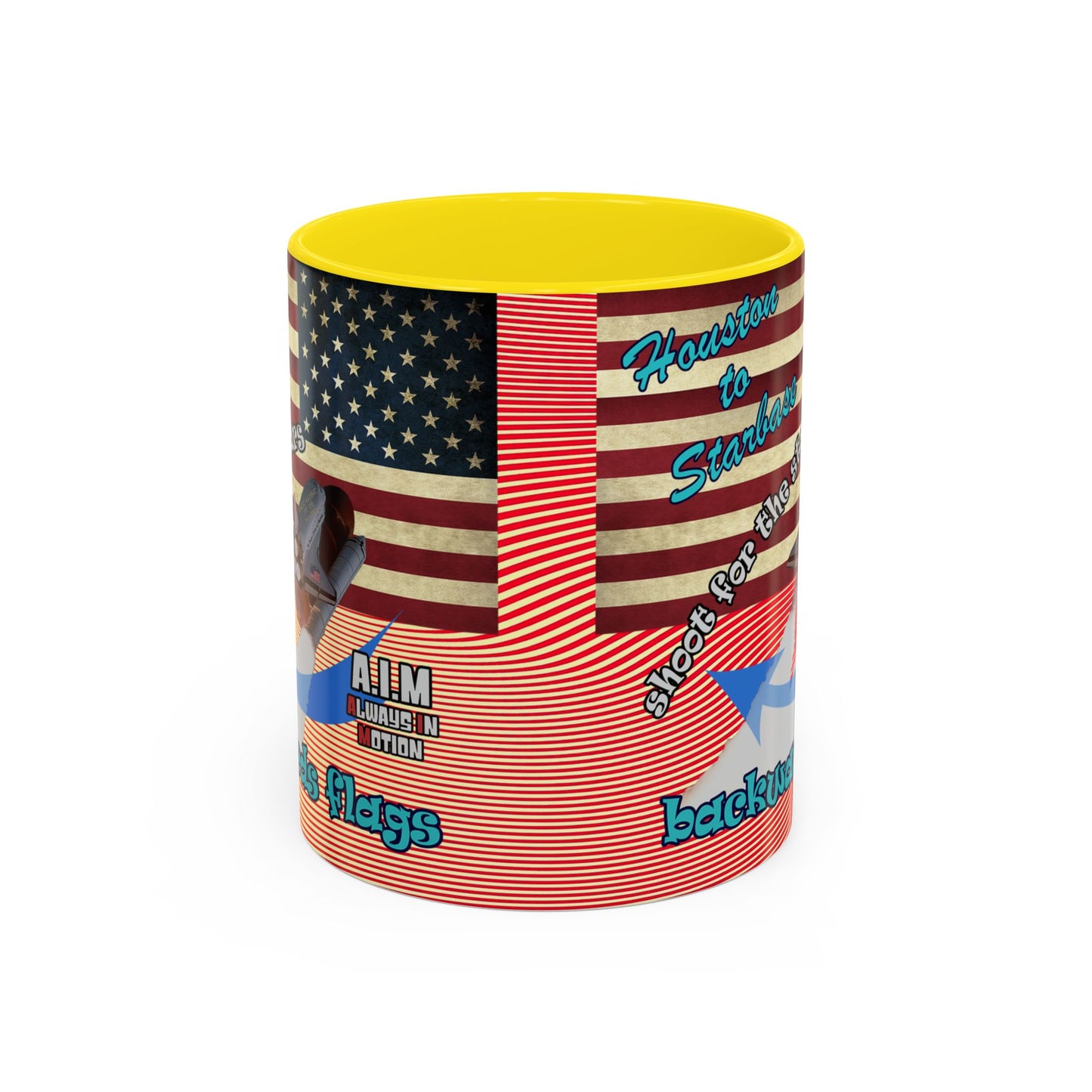 shoot for the stars - Accent Mug (yellow-orange wave)
