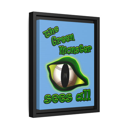 green monster - framed canvas art (light blue)