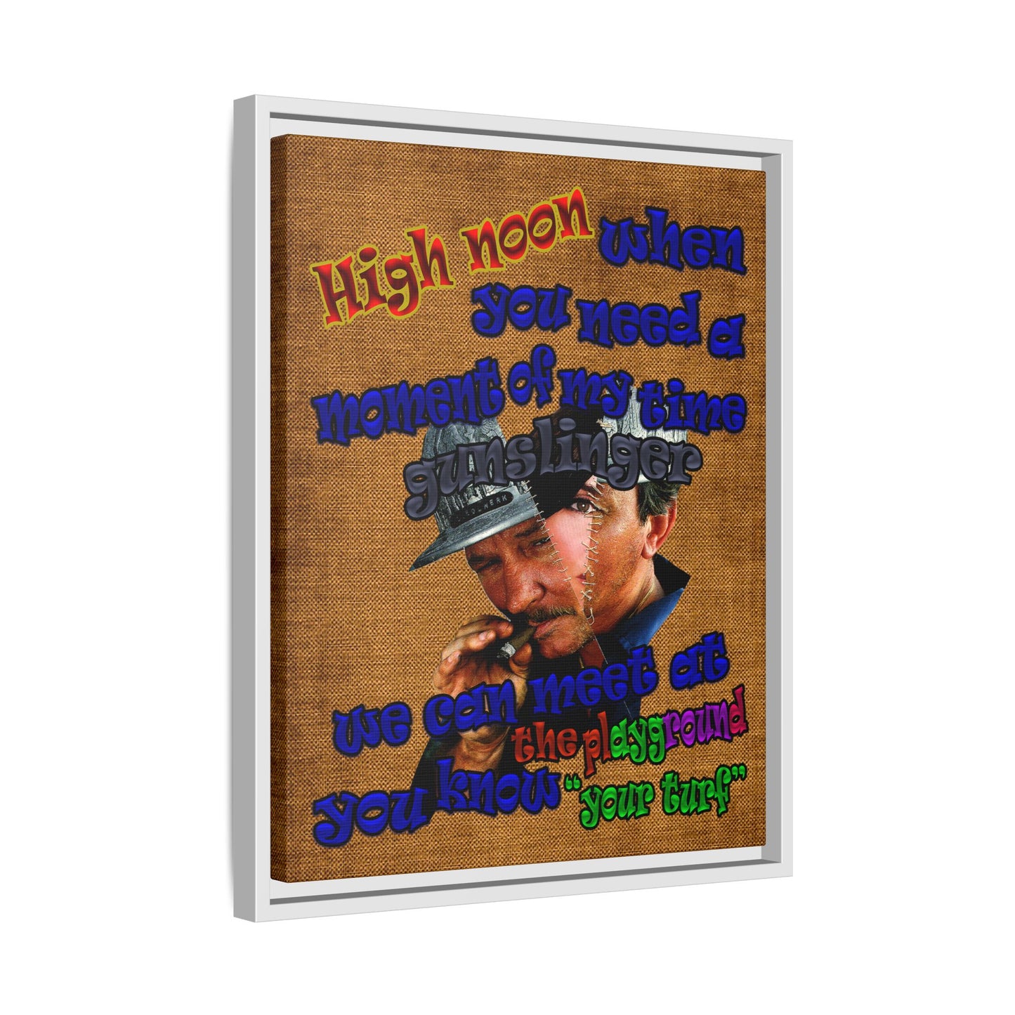 high noon - framed canvas art (brown papyrus)