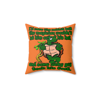 turtle race - Spun Polyester Square Pillow - (crusta)