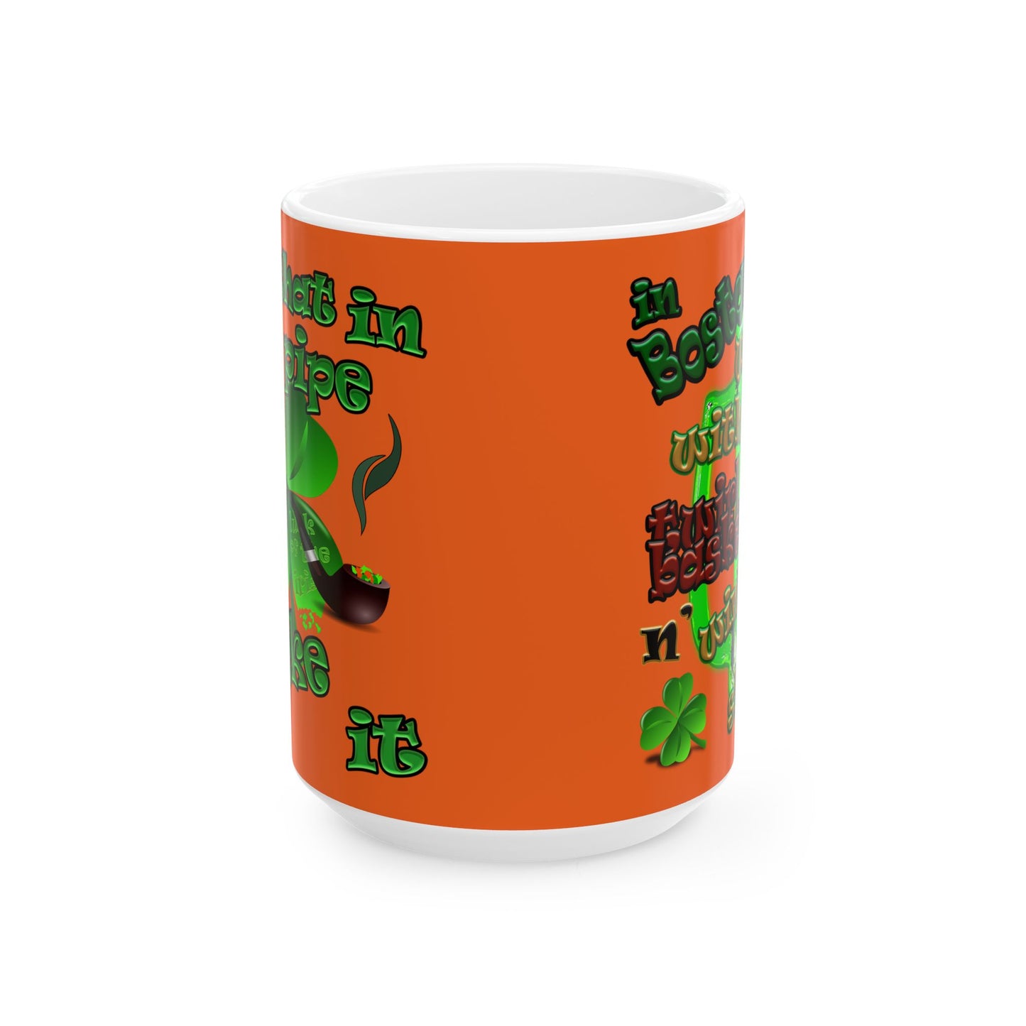 celtics logo - White Mug (orange)
