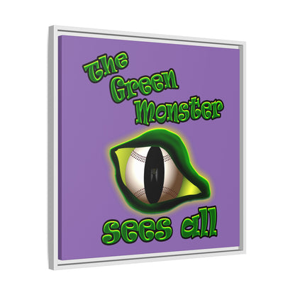 green monster - framed canvas art (light purple)