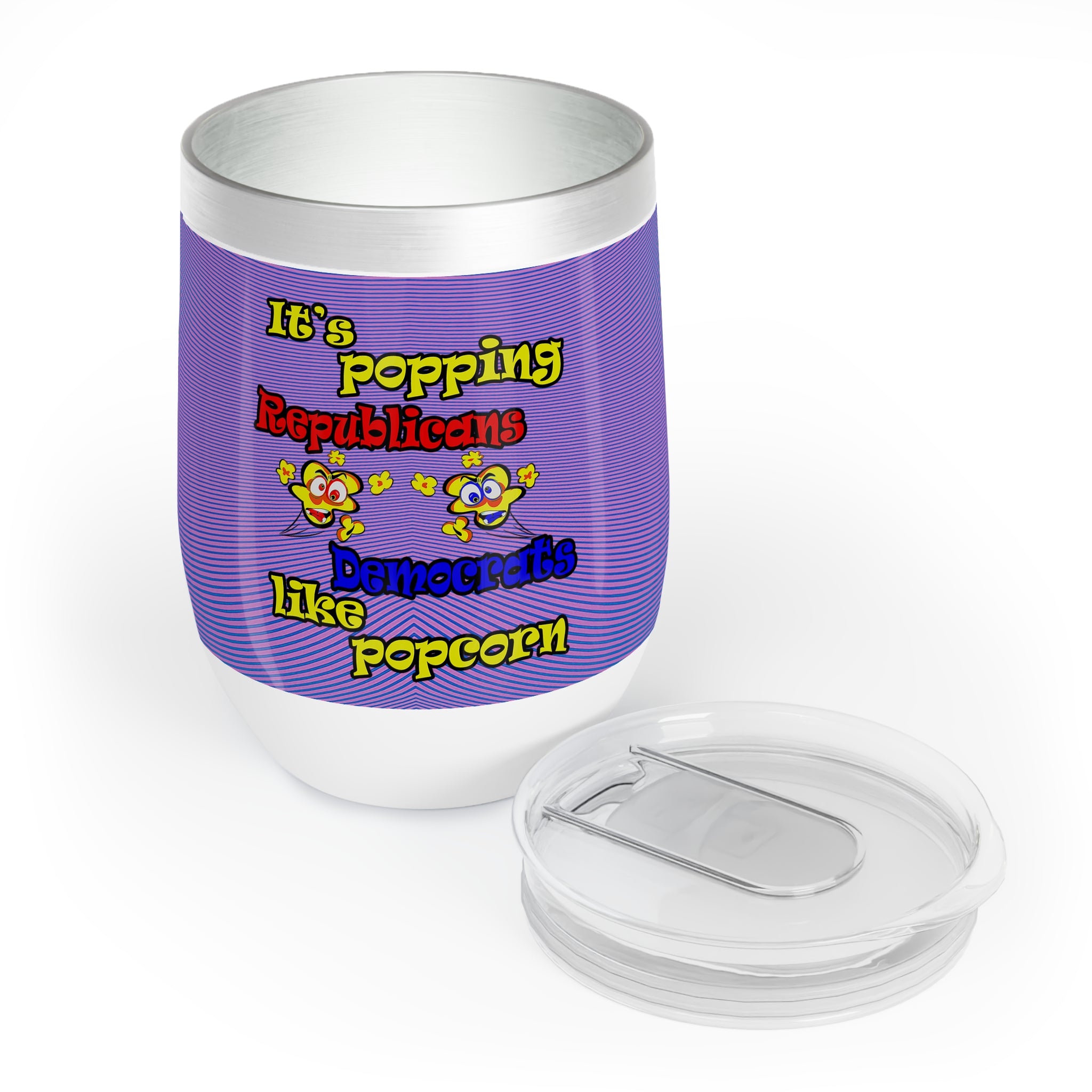 popping like popcorn - Chill Wine Tumbler (light blue-purple wave)