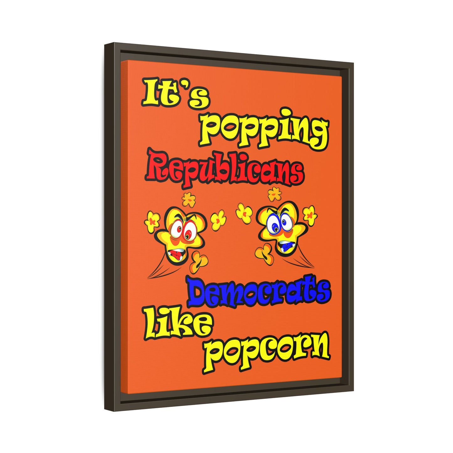 popping like popcorn - framed canvas art (orange)