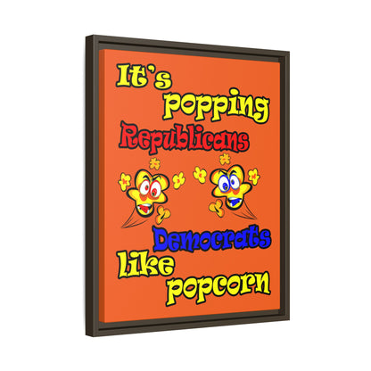 popping like popcorn - framed canvas art (orange)