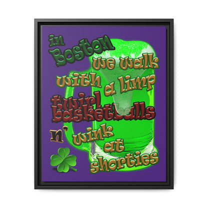 celtics logo - framed canvas art (purple)