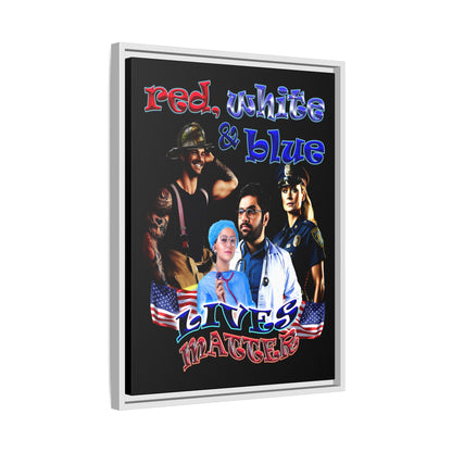 rw&b lives matter - framed canvas art (black)