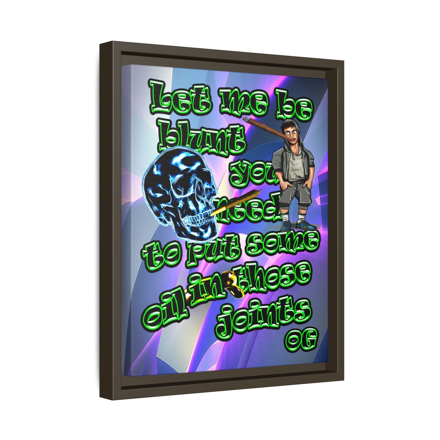 og - framed canvas art (grey-pink wave)
