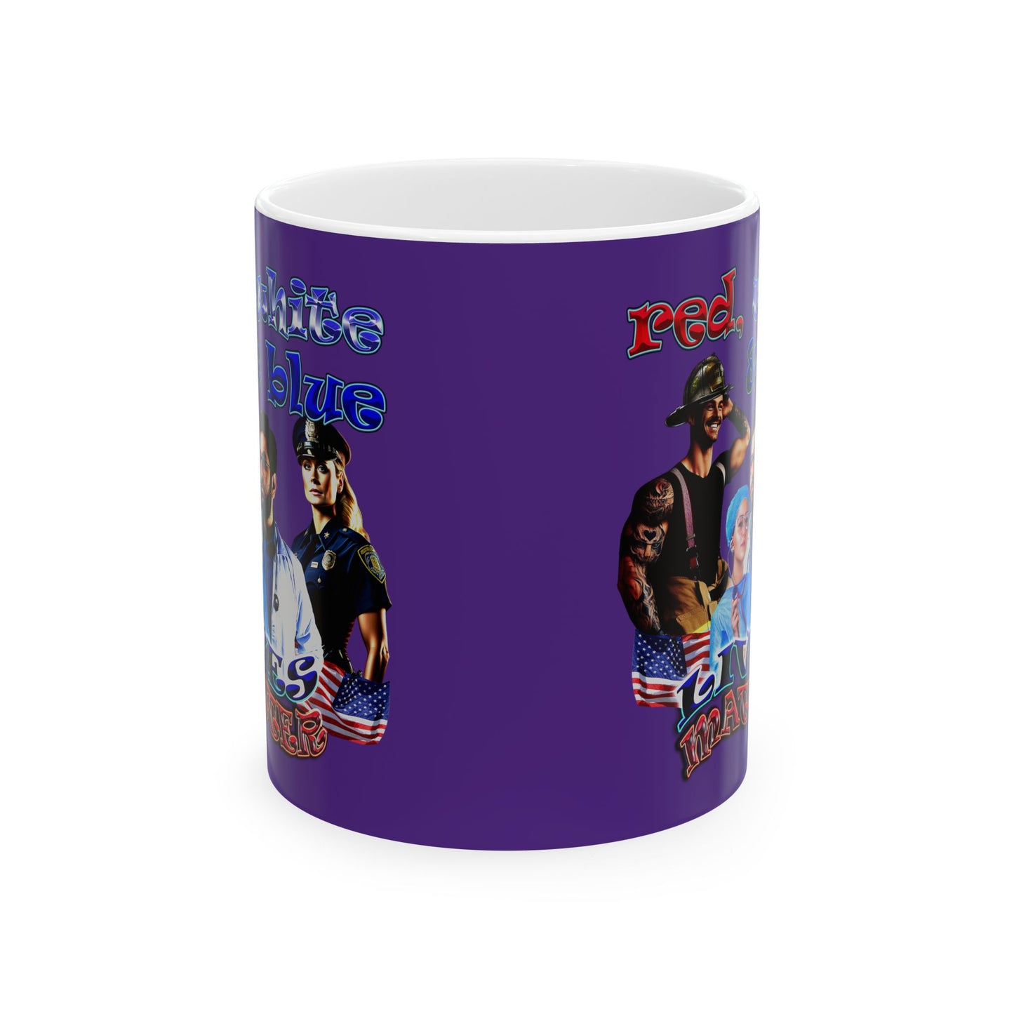 rw&b lives matter - White Mug (purple)