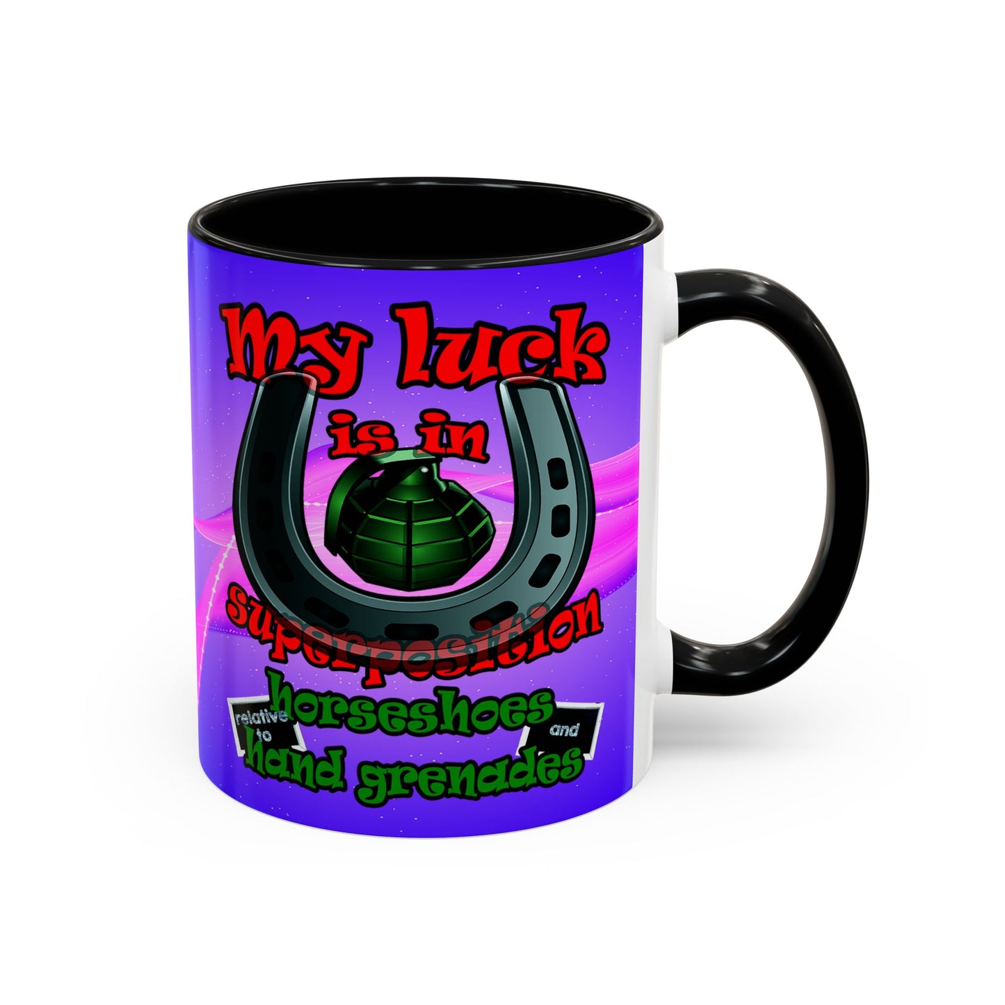 my luck - Accent Mug (purple-pink wave)