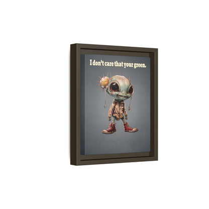 I don't care that your green - framed canvas art (grey-light grey)