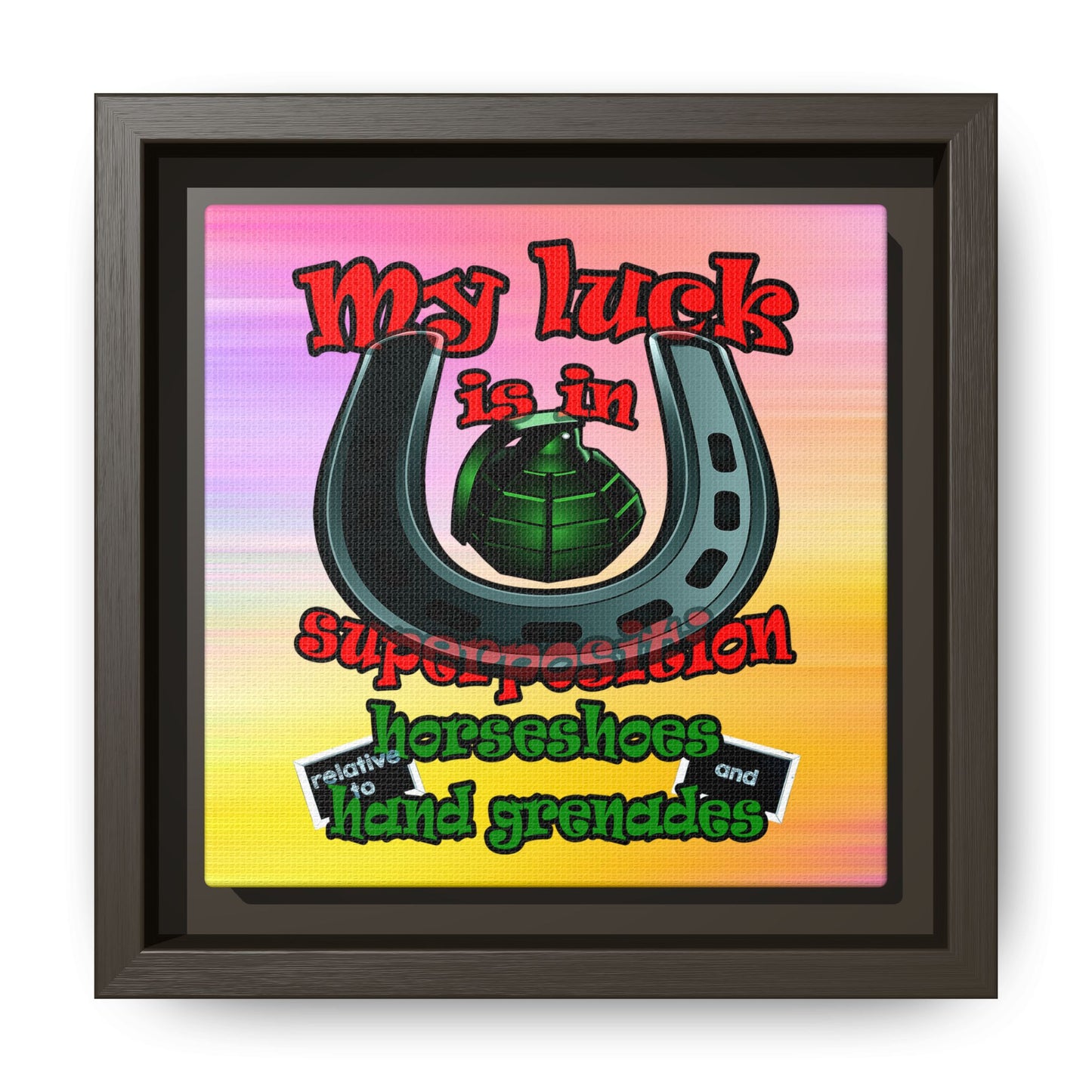 my luck - framed canvas art (color blur)