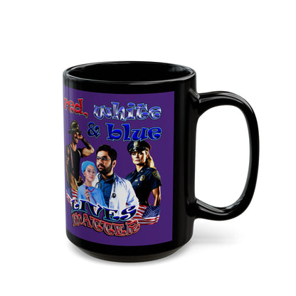 rw&b lives matter - Black Mug (purple)