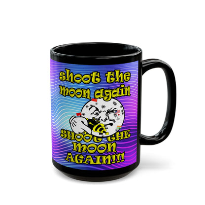 shoot the moon again - Black Mug (purple wave)