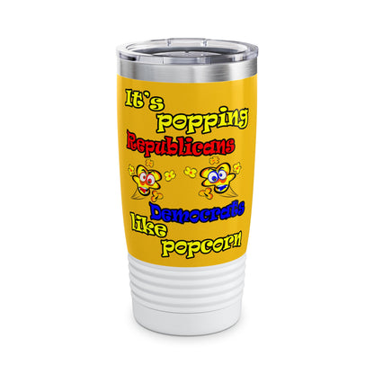 popping like popcorn - Ringneck Tumbler, 20oz (yellow)