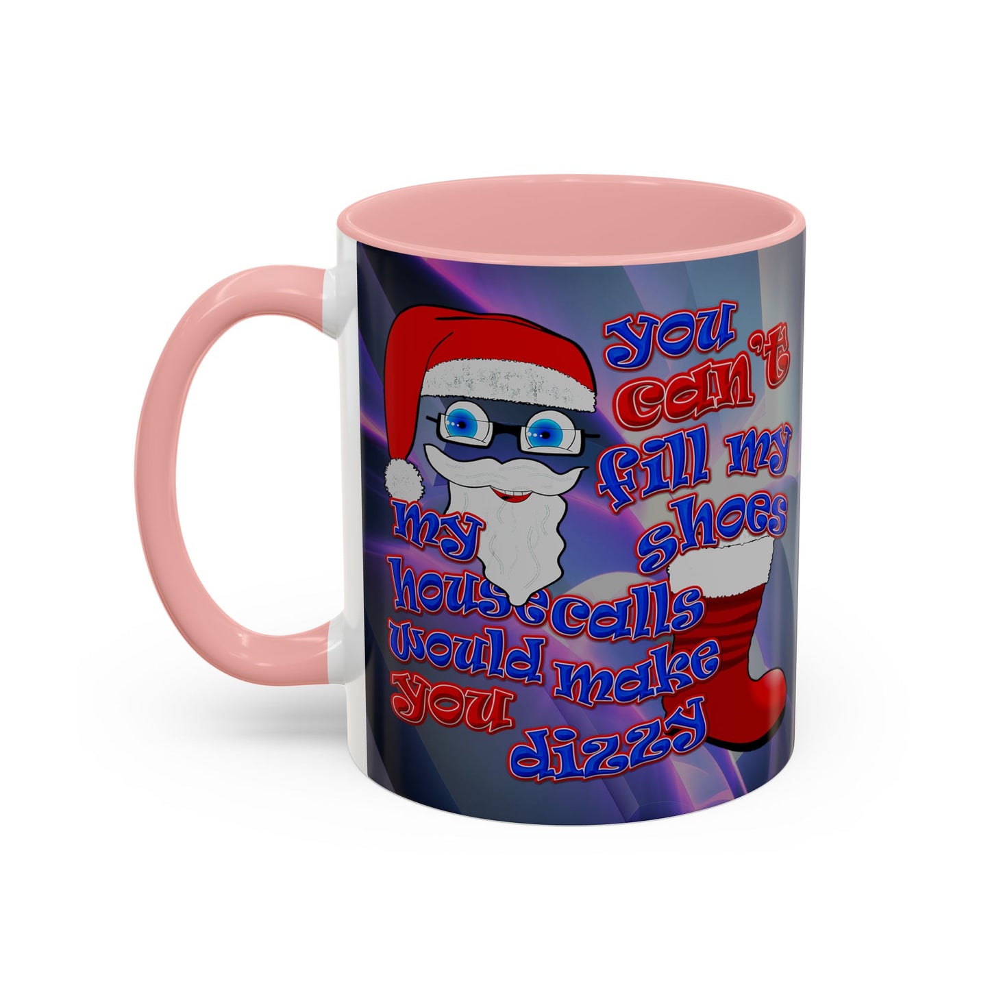 santa's shoes - Accent Mug (grey-pink wave)