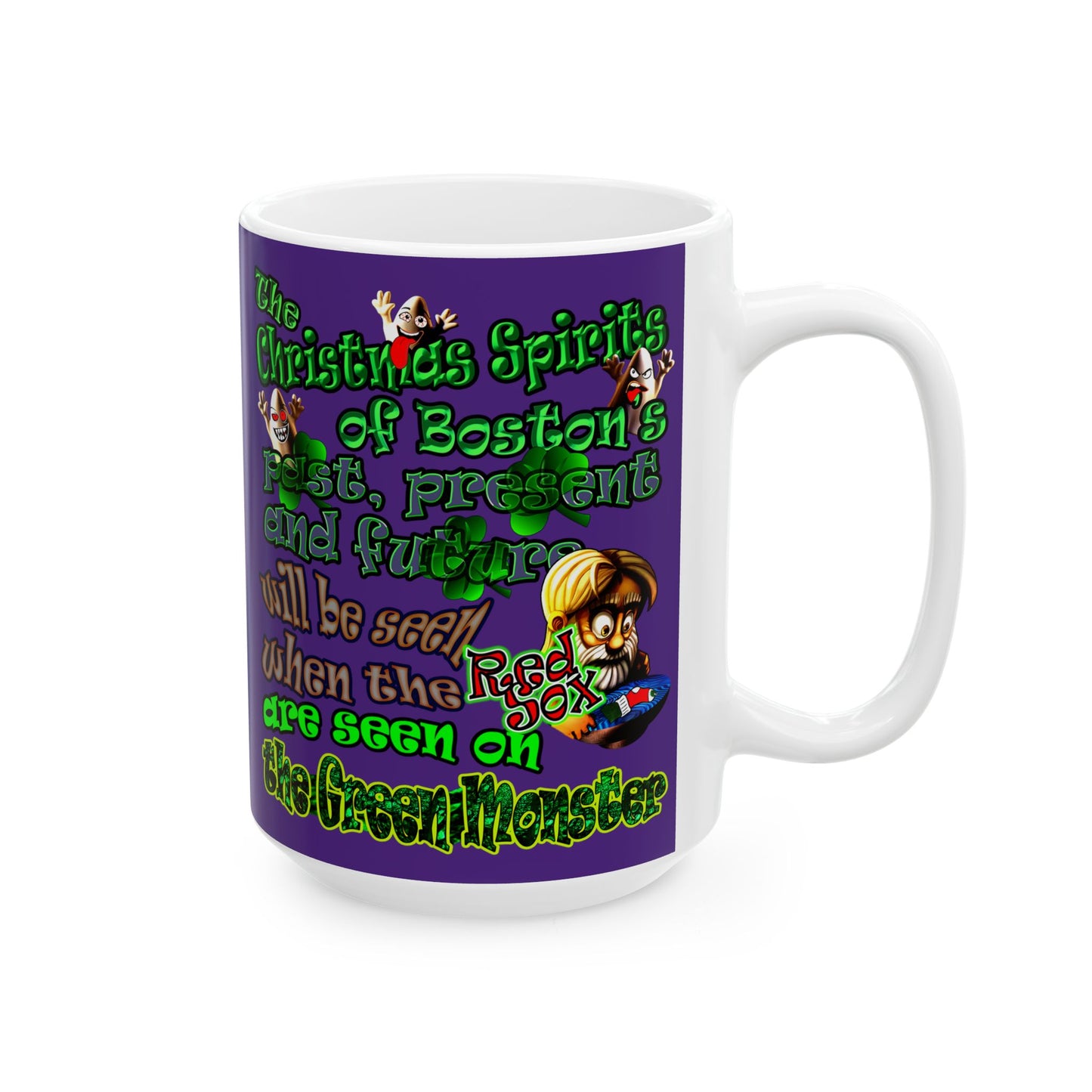 christmas spirits of boston - White Mug (purple)