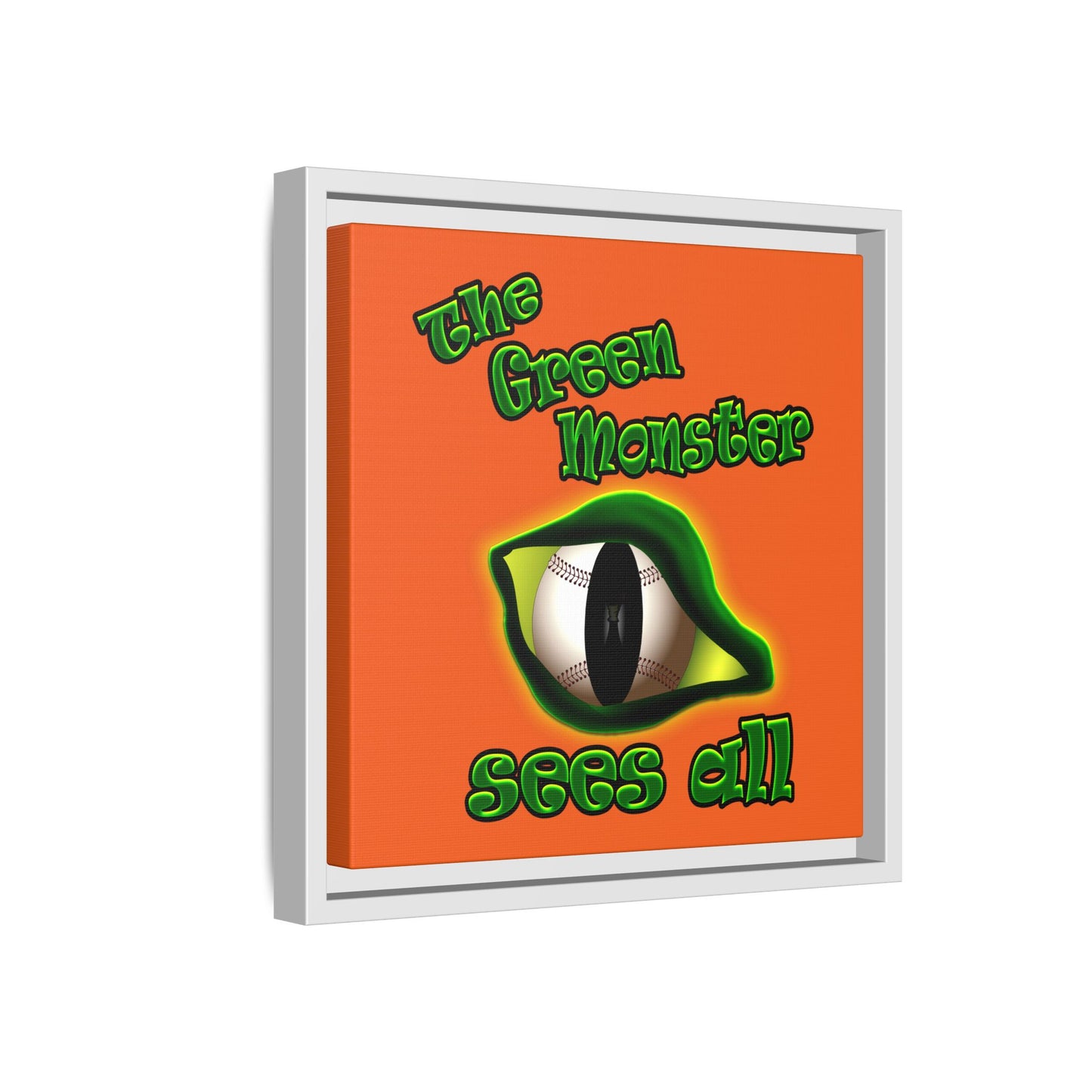 green monster - framed canvas art (orange)