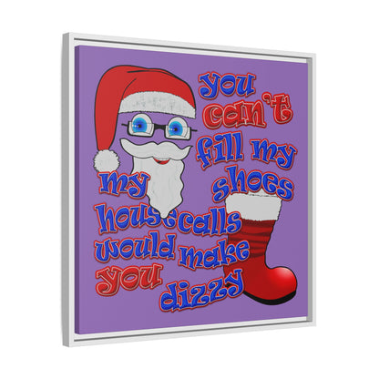 santa's shoes - framed canvas art (light purple)