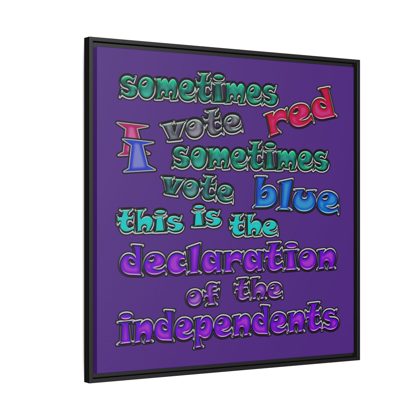 declaration of the independents - framed canvas art (purple)