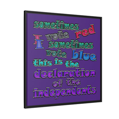 declaration of the independents - framed canvas art (purple)