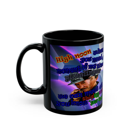 high noon - Black Mug (grey-pink wave)