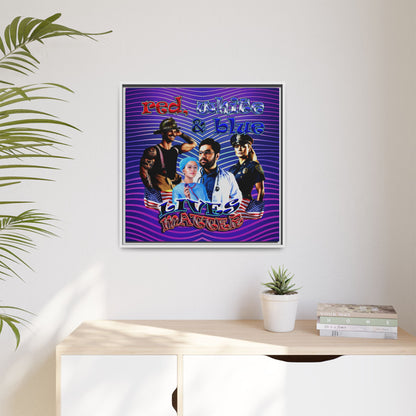 rw&b lives matter - framed canvas art (purple wave)