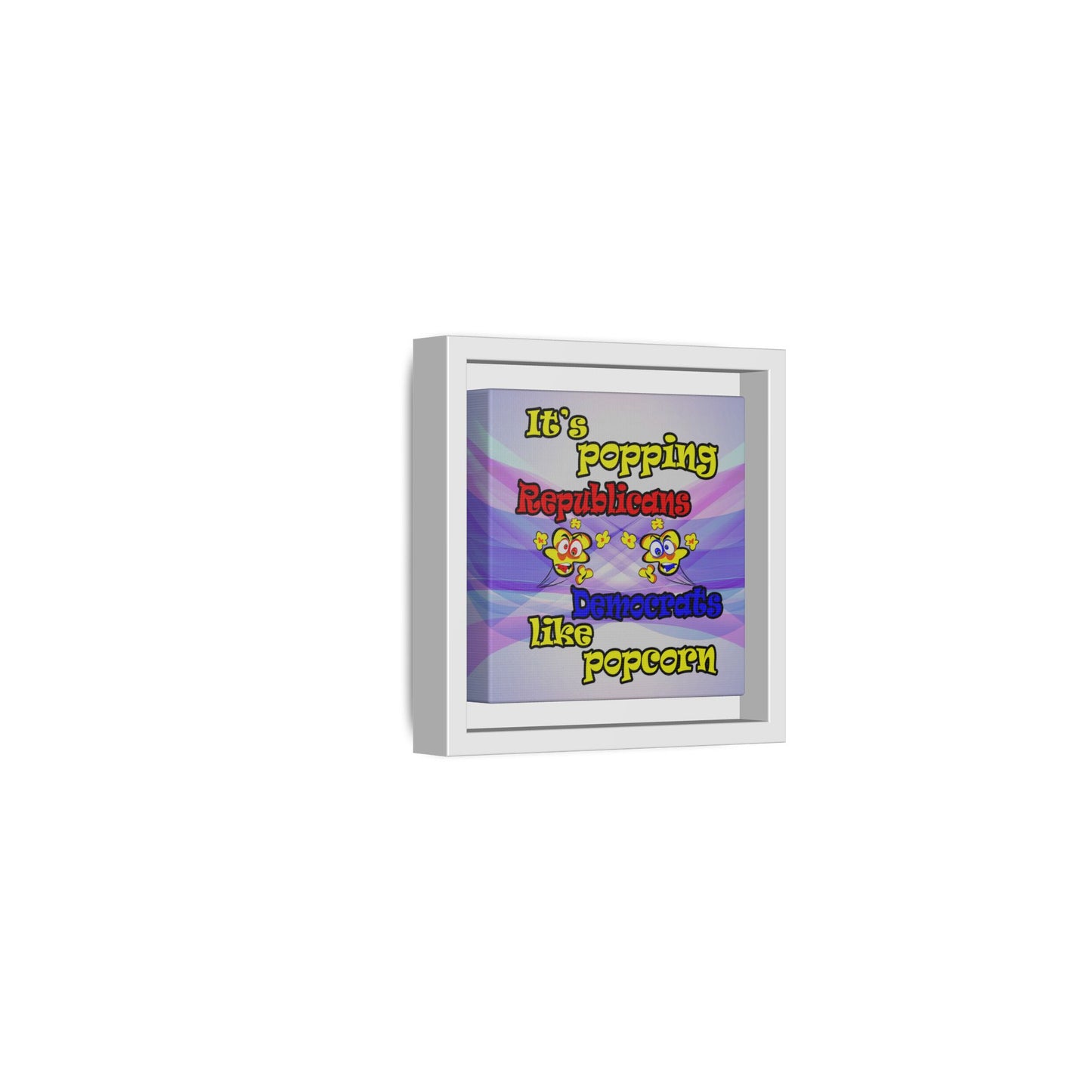 popping like popcorn - framed canvas art (light blue-pink wave)