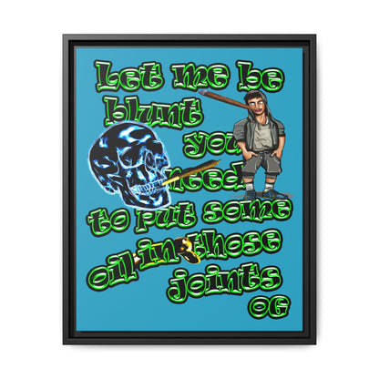 og - framed canvas art (turquoise)