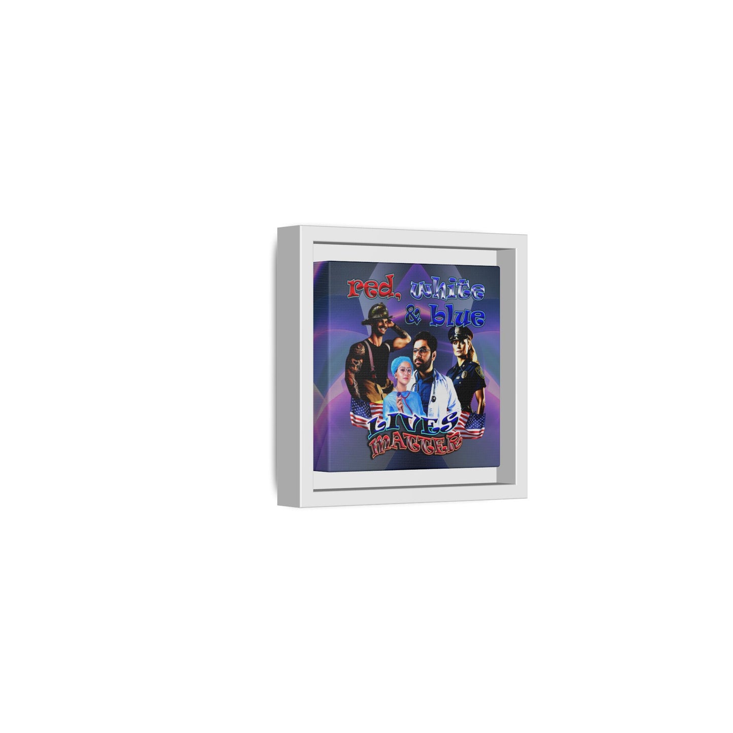 rw&b lives matter - framed canvas art (grey-pink wave)