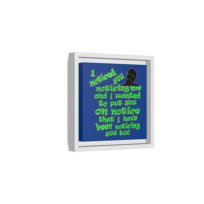 noticed you noticing - framed canvas art (dark blue)