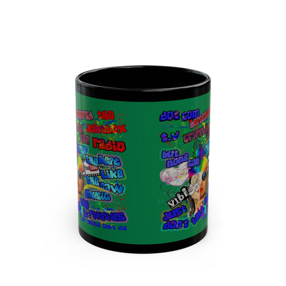 drop the beat - Black Mug (dark green)