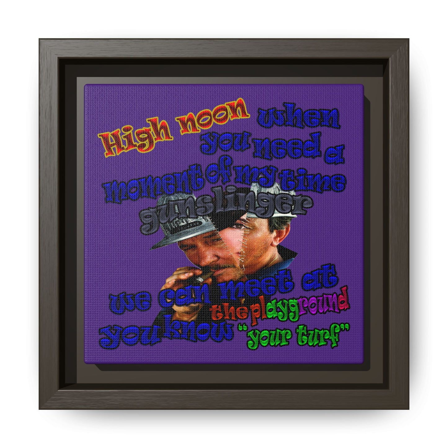 high noon - framed canvas art (purple)