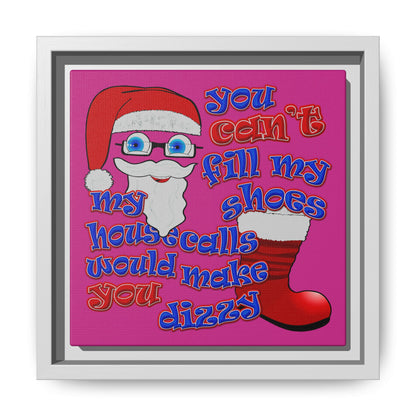 santa's shoes - framed canvas art (pink)