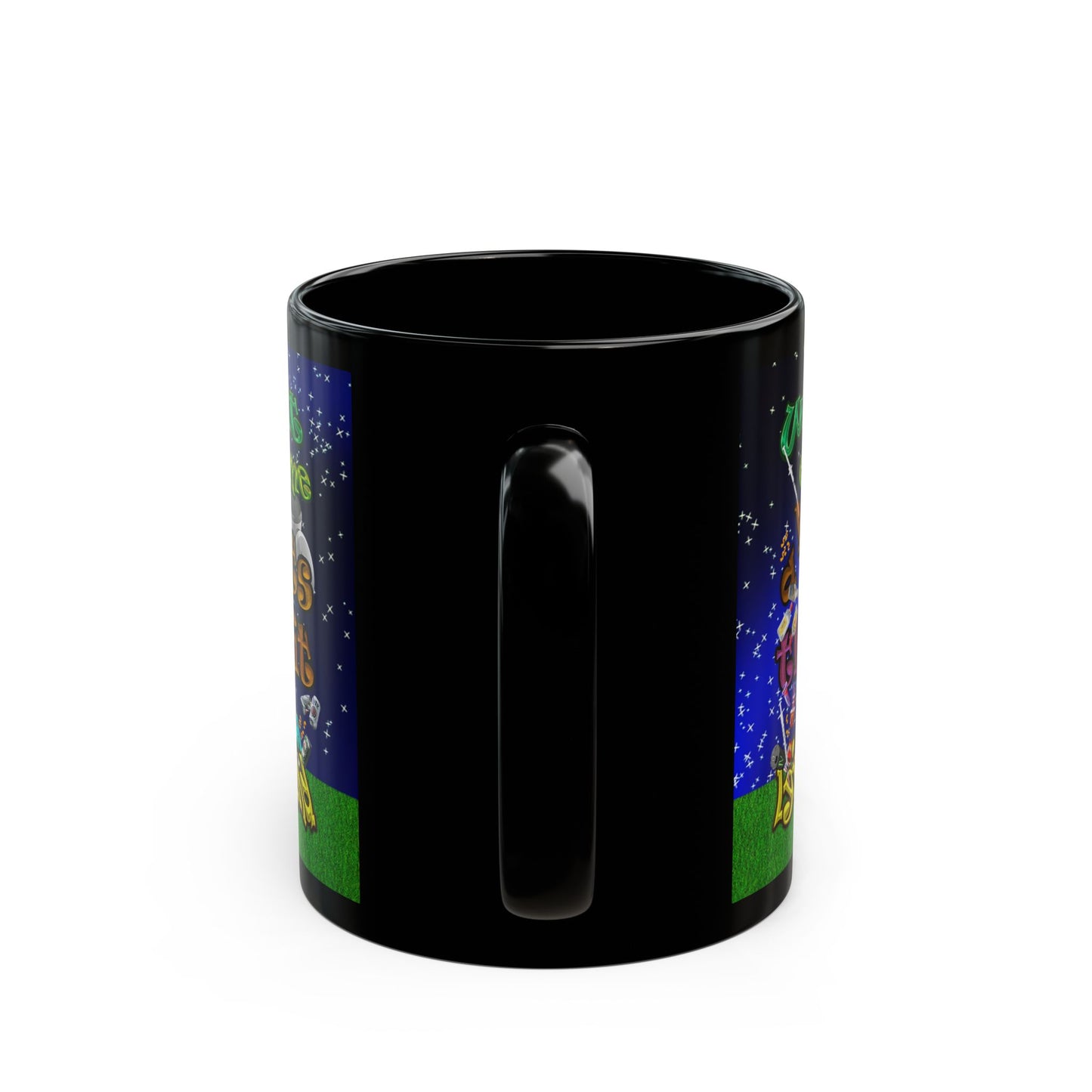 the bum's shit - Black Mug ('snoops' background)