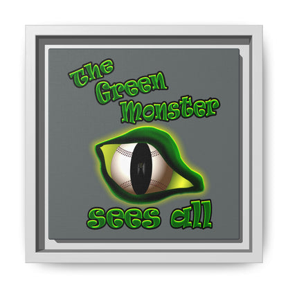 green monster - framed canvas art (dark grey)