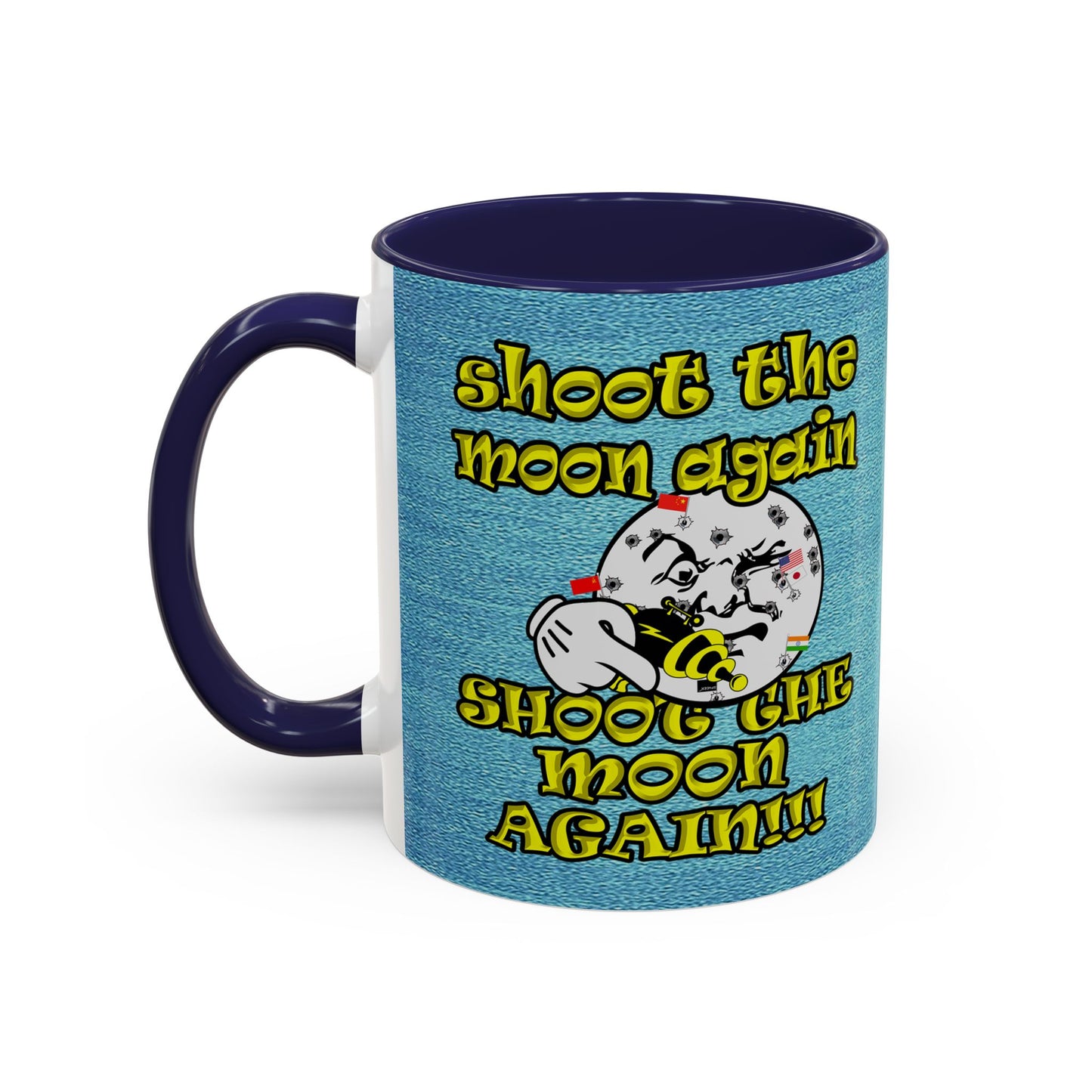 shoot the moon again - Accent Mug (faded blue)