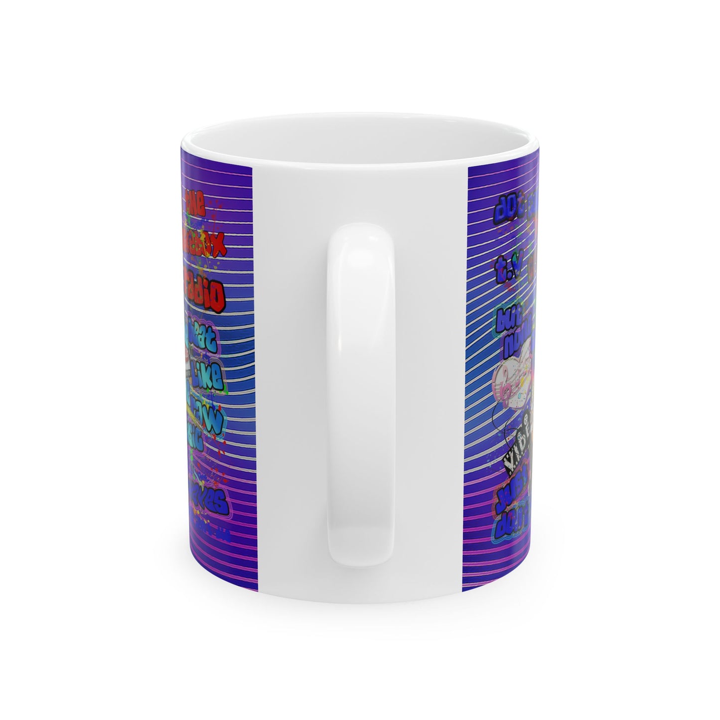 drop the beat - White Mug (purple wave)