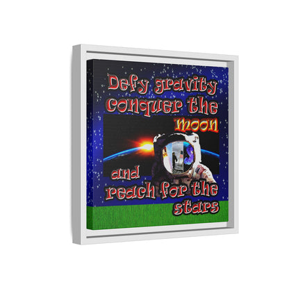 defy conquer reach - framed canvas art ('snoops' background)