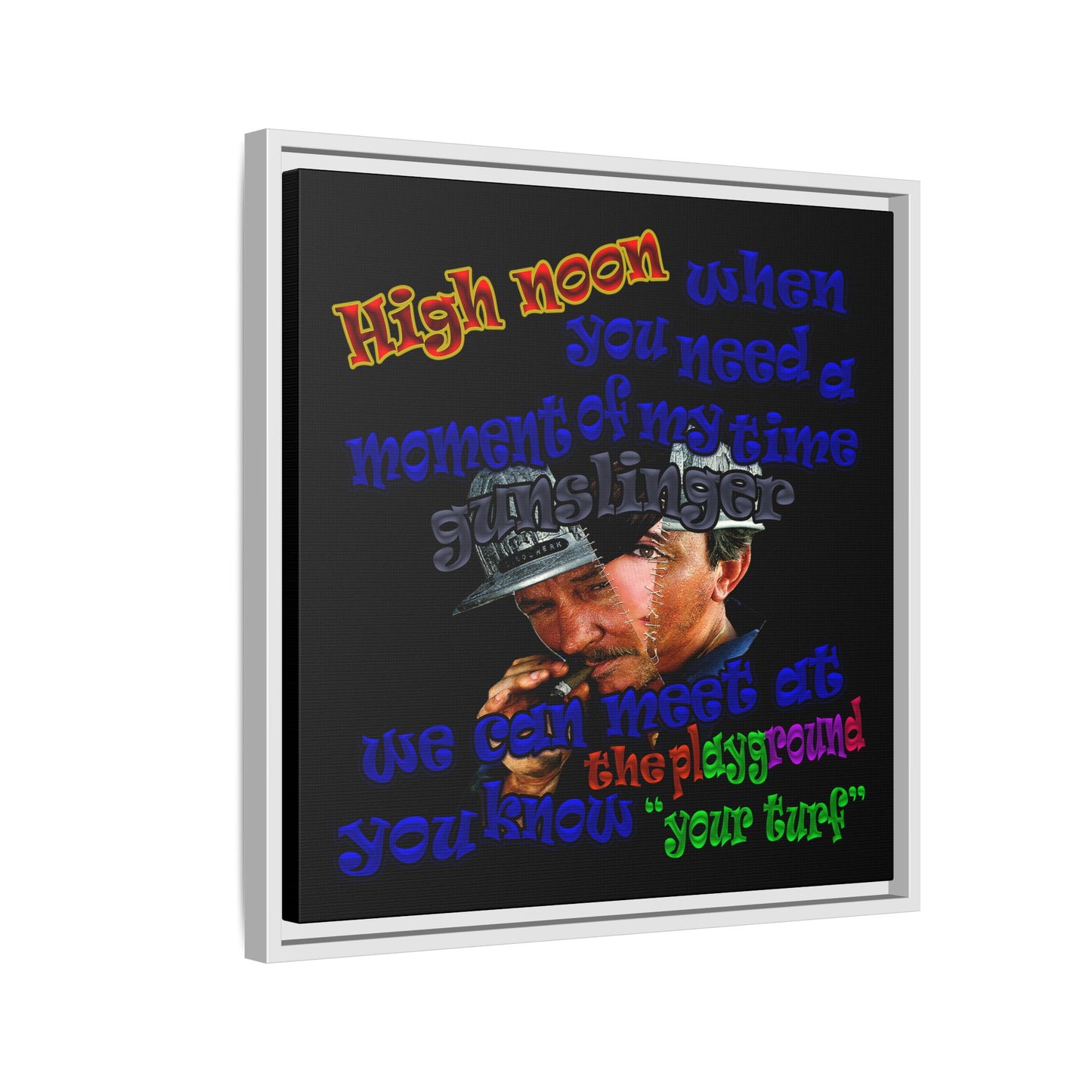 high noon - framed canvas art (black)