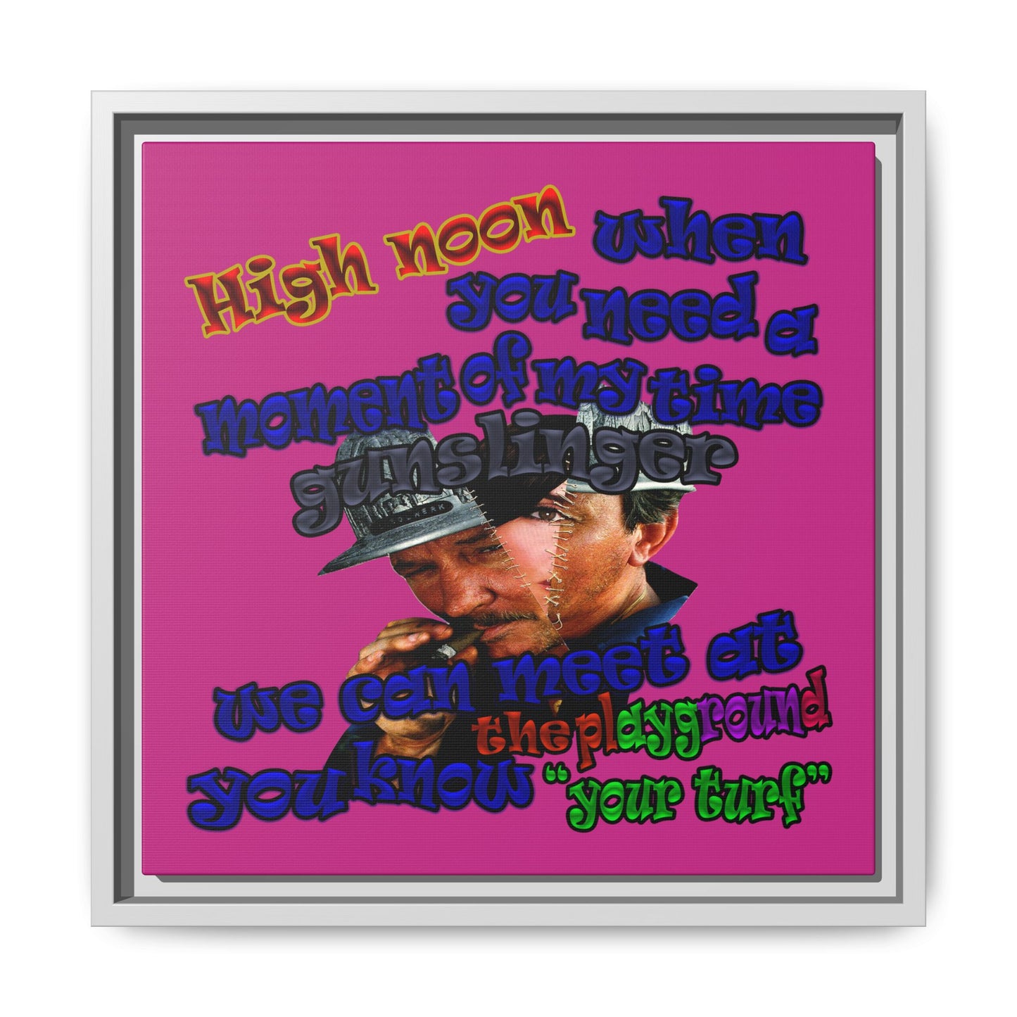 high noon - framed canvas art (pink)