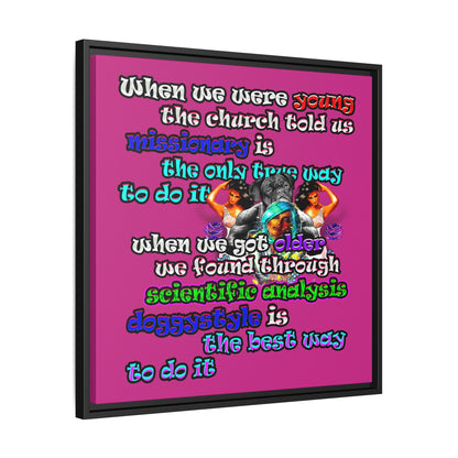 doggystyle - framed canvas art (pink)