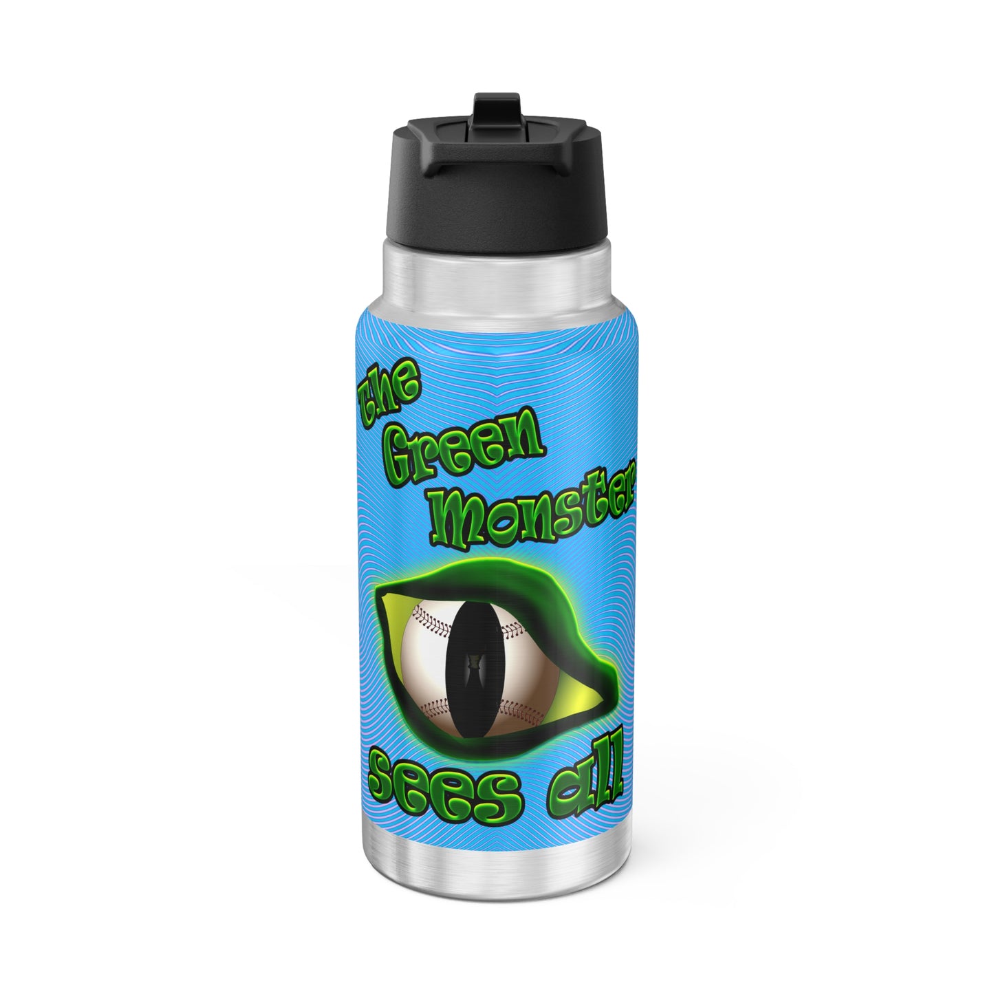 green monster - Gator Tumbler, 32oz  (light blue-purple wave)