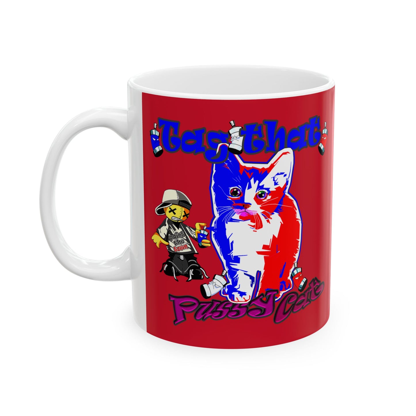 tag that - White Mug (dark red)