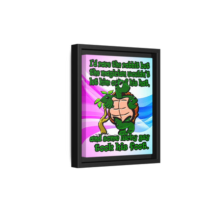 turtle race - framed canvas art (light blue-pink wave)