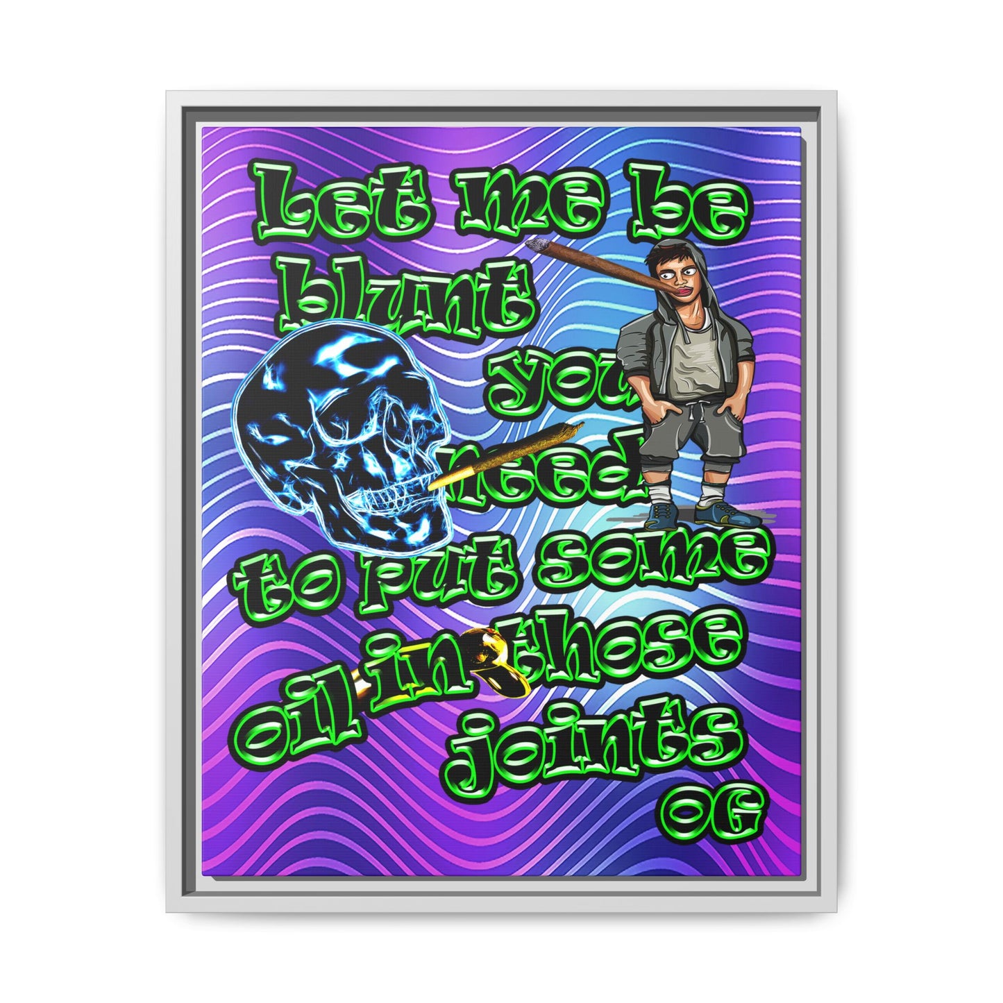 og - framed canvas art (purple wave)